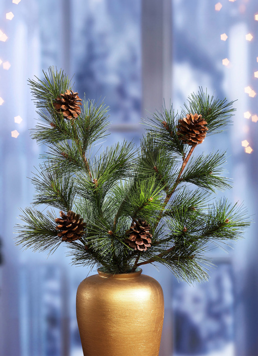 Gestecke & Kränze - Kiefernzweige mit echten Zapfen, 2er-Set, in Farbe GRÜN Ansicht 2