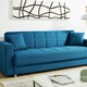 Schlafsofas - Klick-Klack-Sofa mit Dekokissen – Farbe BLAU – Ansicht 2 Schlafsofas - Klick-Klack-Sofa mit Dekokissen, in Farbe SCHWARZ – Farbe BLAU – Ansicht 2