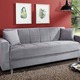 Schlafsofas - Klick-Klack-Sofa mit Dekokissen – Farbe GRAU – Ansicht 1 Schlafsofas - Klick-Klack-Sofa mit Dekokissen, in Farbe SCHWARZ – Farbe GRAU – Ansicht 1