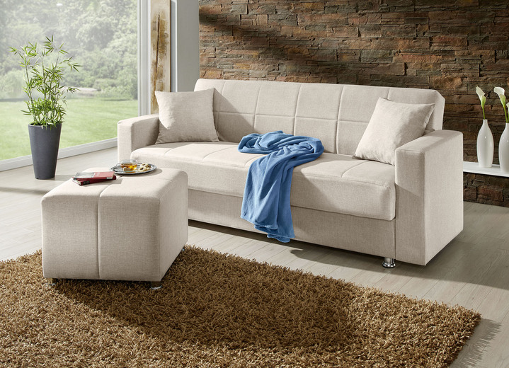 Schlafsofas - Klick-Klack-Sofa mit Hocker und Dekokissen Ansicht 7 Schlafsofas - Klick-Klack-Sofa mit Hocker und Dekokissen, in Farbe BLAU Ansicht 7