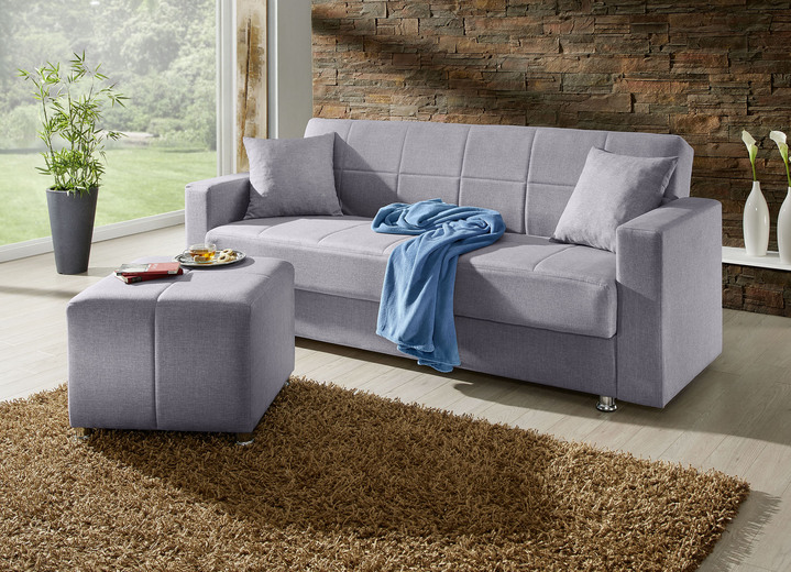 Schlafsofas - Klick-Klack-Sofa mit Hocker und Dekokissen Ansicht 9 Schlafsofas - Klick-Klack-Sofa mit Hocker und Dekokissen, in Farbe BLAU Ansicht 9