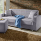Schlafsofas - Klick-Klack-Sofa mit Hocker und Dekokissen – Farbe GRAU – Ansicht 1 Schlafsofas - Klick-Klack-Sofa mit Hocker und Dekokissen, in Farbe BLAU – Farbe GRAU – Ansicht 1