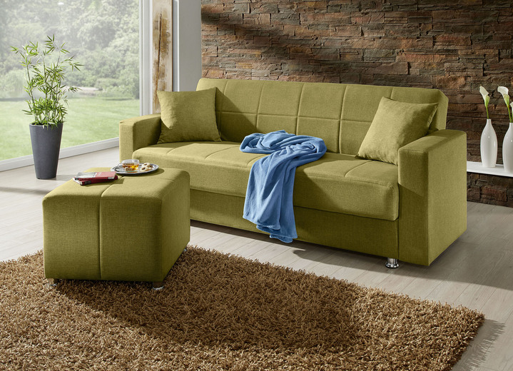 Schlafsofas - Klick-Klack-Sofa mit Hocker und Dekokissen Ansicht 3 Schlafsofas - Klick-Klack-Sofa mit Hocker und Dekokissen, in Farbe BLAU Ansicht 3