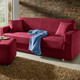 Schlafsofas - Klick-Klack-Sofa mit Hocker und Dekokissen – Farbe ROT – Ansicht 1 Schlafsofas - Klick-Klack-Sofa mit Hocker und Dekokissen, in Farbe BLAU – Farbe ROT – Ansicht 1