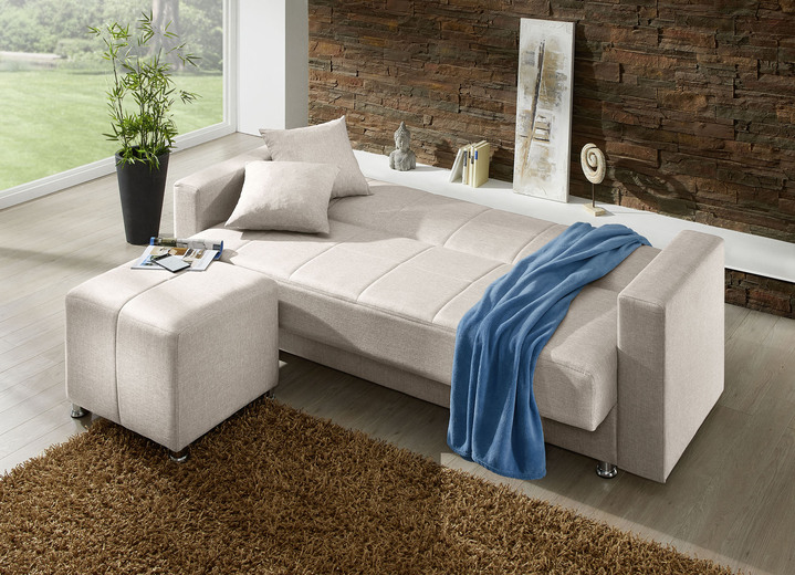 Schlafsofas - Klick-Klack-Sofa mit Hocker und Dekokissen Ansicht 8 Schlafsofas - Klick-Klack-Sofa mit Hocker und Dekokissen, in Farbe BLAU Ansicht 8