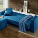 Schlafsofas - Klick-Klack-Sofa mit Hocker und Dekokissen – Farbe BLAU – Ansicht 2 Schlafsofas - Klick-Klack-Sofa mit Hocker und Dekokissen, in Farbe BLAU – Farbe BLAU – Ansicht 2