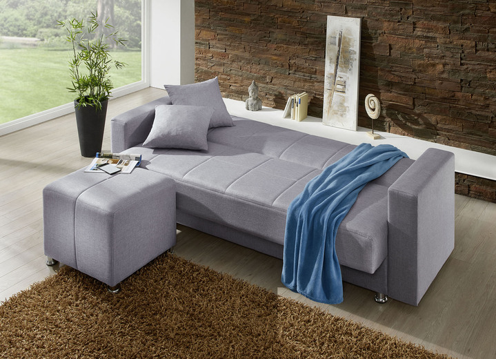 Schlafsofas - Klick-Klack-Sofa mit Hocker und Dekokissen Ansicht 10 Schlafsofas - Klick-Klack-Sofa mit Hocker und Dekokissen, in Farbe BLAU Ansicht 10