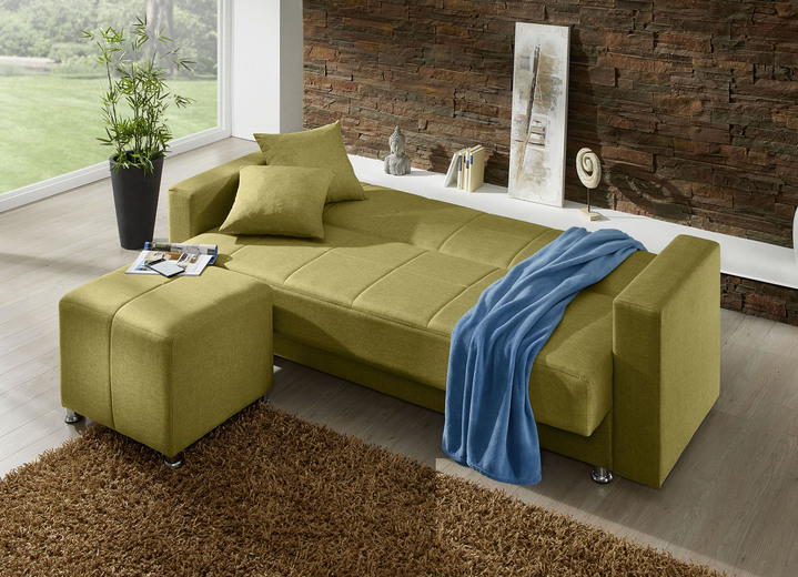 Schlafsofas - Klick-Klack-Sofa mit Hocker und Dekokissen Ansicht 4 Schlafsofas - Klick-Klack-Sofa mit Hocker und Dekokissen, in Farbe BLAU Ansicht 4
