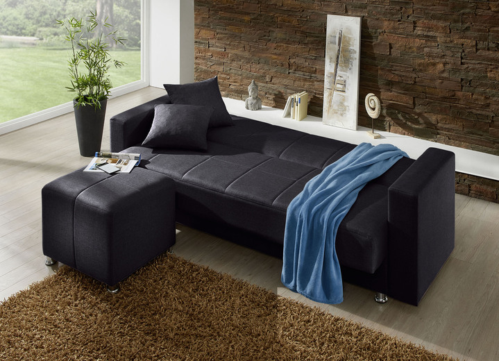 Schlafsofas - Klick-Klack-Sofa mit Hocker und Dekokissen Ansicht 12 Schlafsofas - Klick-Klack-Sofa mit Hocker und Dekokissen, in Farbe BLAU Ansicht 12