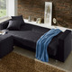 Schlafsofas - Klick-Klack-Sofa mit Hocker und Dekokissen – Farbe SCHWARZ – Ansicht 2 Schlafsofas - Klick-Klack-Sofa mit Hocker und Dekokissen, in Farbe BLAU – Farbe SCHWARZ – Ansicht 2