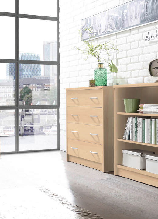 Sideboards & Kommoden - Kombifreundlichen Kommode mit 4 Schubladen, in Farbe BUCHE Ansicht 1