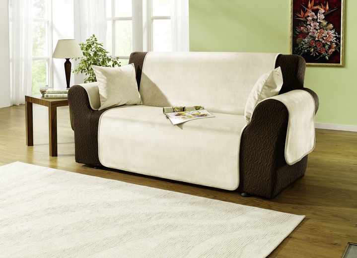 Sessel- & Sofaüberwürfe - Edel und angenehm: Rutschfeste Wohnaccessoires für Sie!, in Größe 101 (Sesselschoner 50x150 cm) bis 905 (2 Kissenbezüge, je 40x 40 cm), in Farbe BRAUN Ansicht 3