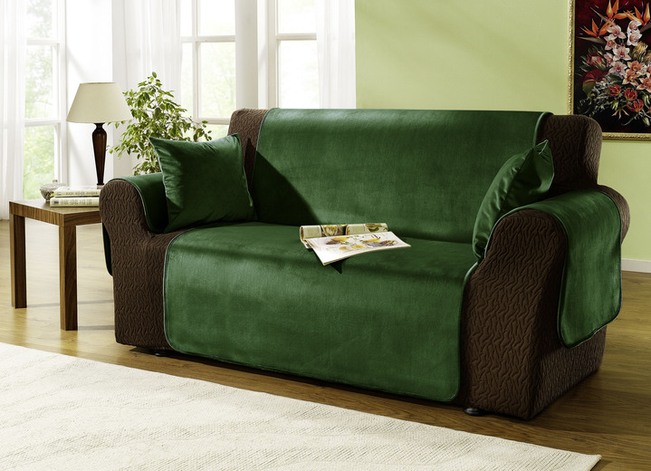 Sessel- & Sofaüberwürfe - Edel und angenehm: Rutschfeste Wohnaccessoires für Sie!, in Größe 101 (Sesselschoner 50x150 cm) bis 905 (2 Kissenbezüge, je 40x 40 cm), in Farbe BRAUN Ansicht 18