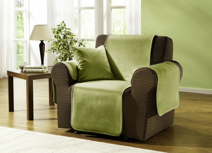 Sessel- & Sofaüberwürfe - Edel und angenehm: Rutschfeste Wohnaccessoires für Sie!, in Größe 101 (Sesselschoner 50x150 cm) bis 905 (2 Kissenbezüge, je 40x 40 cm), in Farbe BRAUN Ansicht 2