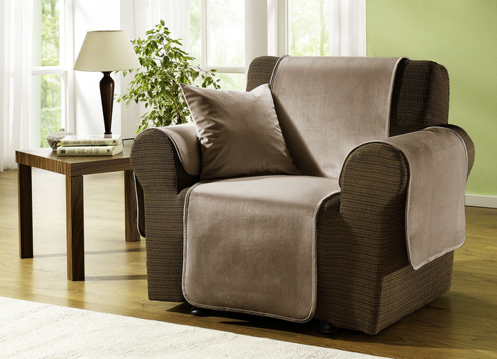Sessel- & Sofaüberwürfe - Edel und angenehm: Rutschfeste Wohnaccessoires für Sie!, in Größe 101 (Sesselschoner 50x150 cm) bis 905 (2 Kissenbezüge, je 40x 40 cm), in Farbe BRAUN Ansicht 19