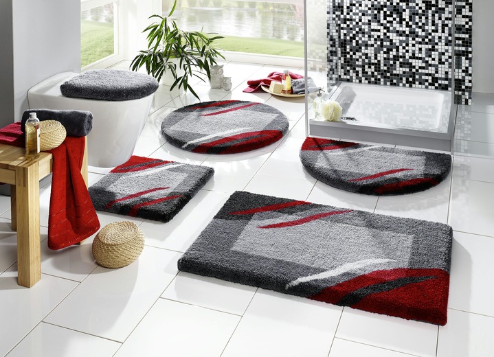 Badgarnituren - Besonders weiche Badgarnitur von Grund Ansicht 3 Badgarnituren - Besonders weiche Badgarnitur von Grund, in Größe 100 (Vorleger halbrd., 50/ 80 cm) bis 112 (WC-Deckelbezug, 47/ 50 cm), in Farbe BEERE Ansicht 3