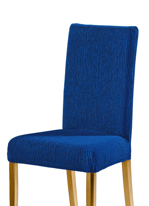 - Stuhlbezüge in beliebter Stretch-Qualität, in Größe 106 (Stuhlbezug) bis 112 (Stuhlbezug, 2er-Set), in Farbe BLAU Ansicht 1