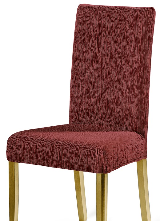 - Stuhlbezüge in beliebter Stretch-Qualität, in Größe 106 (Stuhlbezug) bis 112 (Stuhlbezug, 2er-Set), in Farbe BORDEAUX Ansicht 1
