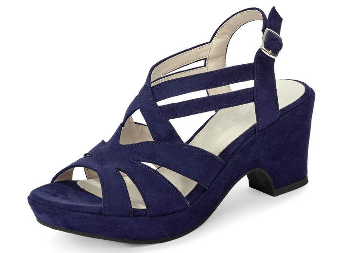 Sandaletten & Pantoletten - Andrea Conti Sandalette mit Keilabsatz, in Größe 035 bis 041, in Farbe MARINE Ansicht 1