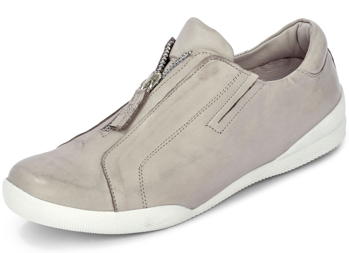 Slipper & Schnürschuhe - Andrea Conti Slipper mit praktischem Reißverschluss, in Größe 036 bis 042, in Farbe KIESEL Ansicht 1