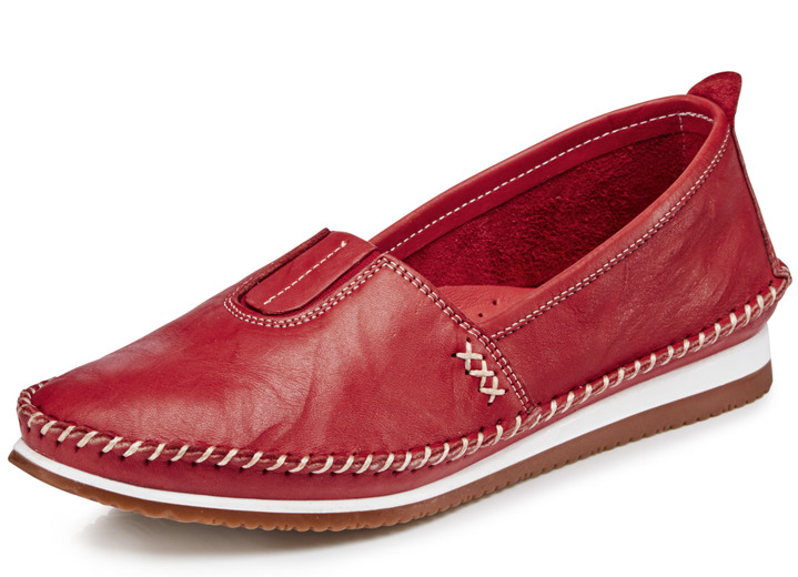 Slipper & Schnürschuhe - Andrea Conti Mokassin-Slipper, in Größe 036 bis 041, in Farbe ROT Ansicht 1