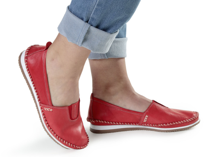 Slipper & Schnürschuhe - Andrea Conti, leichte Damen-Slipper, mit Gummizug, in Größe 036 bis 041, in Farbe ROT Ansicht 2