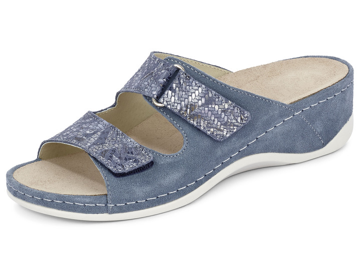 Komfortschuhe - Mubb, bequeme Damen-Pantoletten, Weite H, mit herausnehmbarem Fußbett, in Größe 036 bis 042, in Farbe ANTHRAZIT Ansicht 3