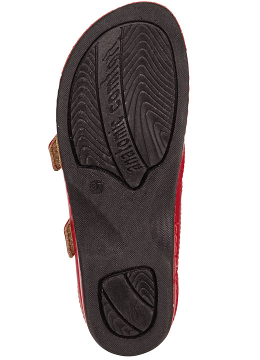 Komfortschuhe - ELENA EDEN, bequeme Damen-Pantoletten, Weite G, mit Klettverschluss, in Größe 036 bis 042, in Farbe ROT Ansicht 3