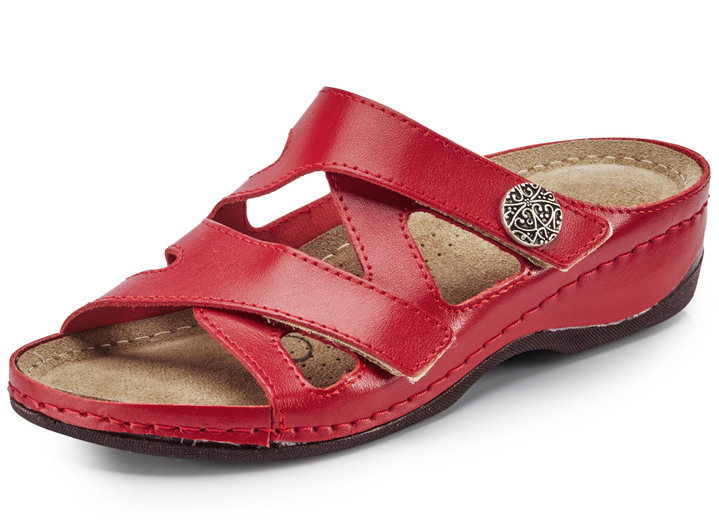 Komfortschuhe - ELENA EDEN, bequeme Damen-Pantoletten, Weite G, mit Klettverschluss, in Größe 036 bis 042, in Farbe WEISS Ansicht 2