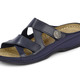 Komfortschuhe - ELENA EDEN, bequeme Damen-Pantoletten, Weite G, mit Klettverschluss, in Größe 036 bis 042, in Farbe MARINE