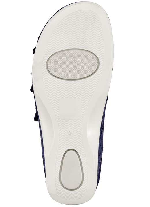 Komfortschuhe - Mubb, bequeme Damen-Pantoletten, Weite H, mit herausnehmbarem Fußbett, in Größe 036 bis 042, in Farbe GRAU Ansicht 6