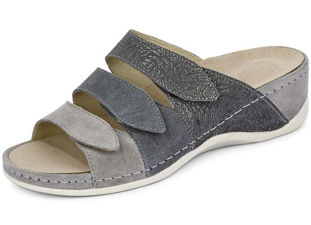 Mubb, bequeme Damen-Pantoletten, Weite H, mit herausnehmbarem Fußbett