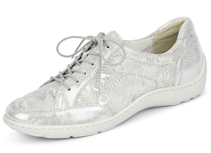 Komfortschuhe - Waldläufer, elegante Damen-Schnürschuhe, Weite H, mit herausnehmbarem Fußbett, in Größe 4 bis 8 1/2, in Farbe MATTSILBER Ansicht 1