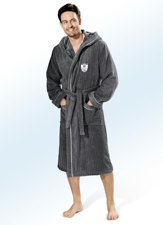 Mode - Bademantel mit Kapuze, in Größe L (52/54) bis XXL (60/62), in Farbe MARINE Ansicht 2