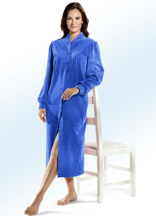 Hausmäntel - Hausmantel mit zauberhafter Strukturierung Ansicht 4 Hausmäntel - Hausmantel mit zauberhafter Strukturierung, in Größe 036 bis 058, in Farbe SMARAGDGRÜN Ansicht 4