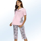 Schlafanzüge & Shortys - Zweierpack Schlafanzüge mit platziertem Druck und wadenlanger Hose, in Größe 036 bis 056, in Farbe HELLBLAU/ROSA – Farbe HELLBLAU/ROSA – Ansicht 2