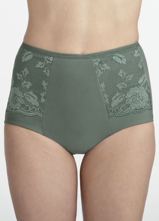 Slips - Miss Mary Miederhose mit Elastikspitze, in Größe 038 bis 054, in Farbe GRÜN Ansicht 1