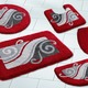 Badgarnituren - Badgarnitur mit 20 mm Florhöhe von Grund – Farbe ROT-GRAU – Ansicht 2 Badgarnituren - Badgarnitur mit 20 mm Florhöhe von Grund, in Größe 100 (Vorleger halbrund, 50/ 80 cm) bis 112 (WC-Deckelbezug, 47/ 50 cm), in Farbe ROT-GRAU – Farbe ROT-GRAU – Ansicht 2