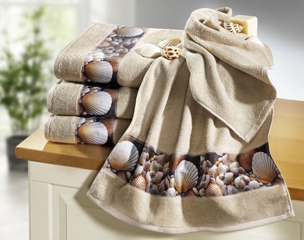 Frottier-Serie mit Muschel-Motiv