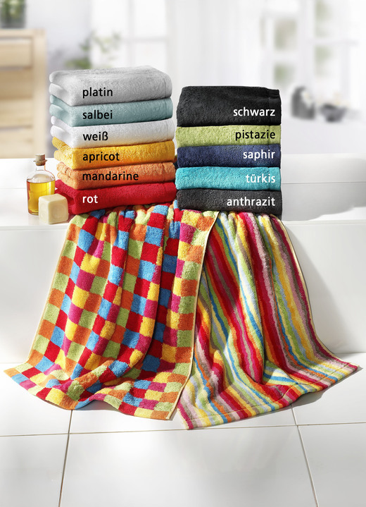 Handtücher - Walkfrottier-Serie aus reiner Baumwolle, in Größe 200 (Handtuch, 50/100 cm) bis 204 (1 Duschtuch, 70/140 cm), in Farbe TÜRKIS Ansicht 2
