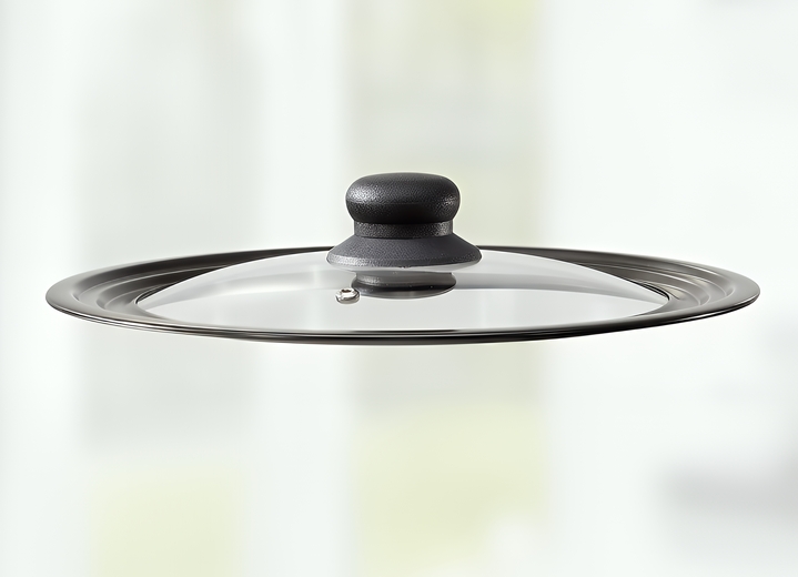 Töpfe, Pfannen & Bräter - Universal-Glasdeckel mit Dampfablassventil, in Farbe SCHWARZ Ansicht 1