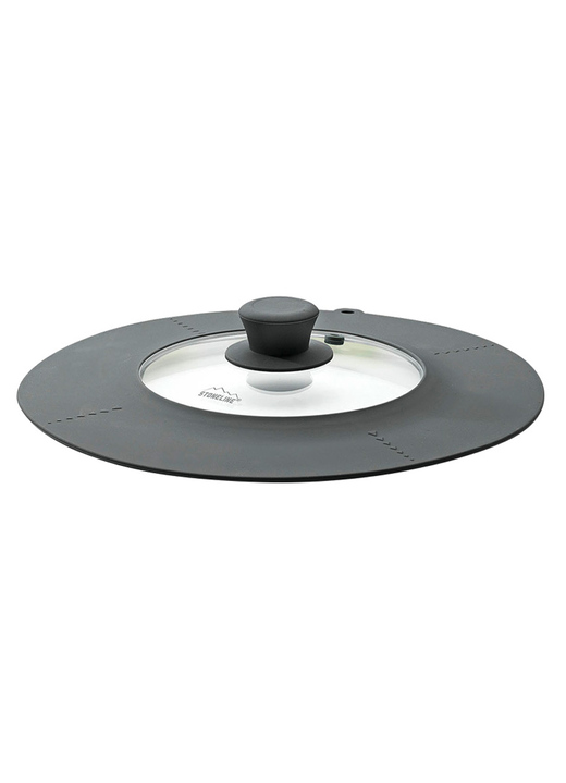 Töpfe, Pfannen & Bräter - Universal-Glasdeckel mit Dampfablassventil, in Farbe SCHWARZ