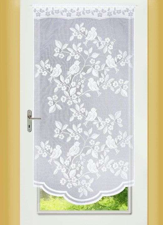 Romantisch - Fenster- und Türbehang Vögelchen, verschiedene Farben Ansicht 4 Romantisch - Fenster- und Türbehang Vögelchen, verschiedene Farben, in Größe 309 (2xH 80xB40 cm) bis 349 (H180xB90 cm), in Farbe COLORIERT Ansicht 4