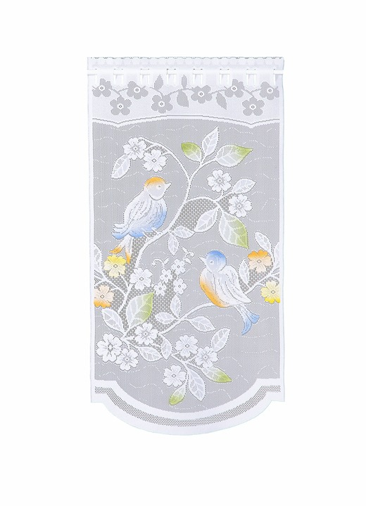 Romantisch - Fenster- und Türbehang Vögelchen, verschiedene Farben, in Größe 309 (2xH 80xB40 cm) bis 349 (H180xB90 cm), in Farbe COLORIERT Ansicht 1