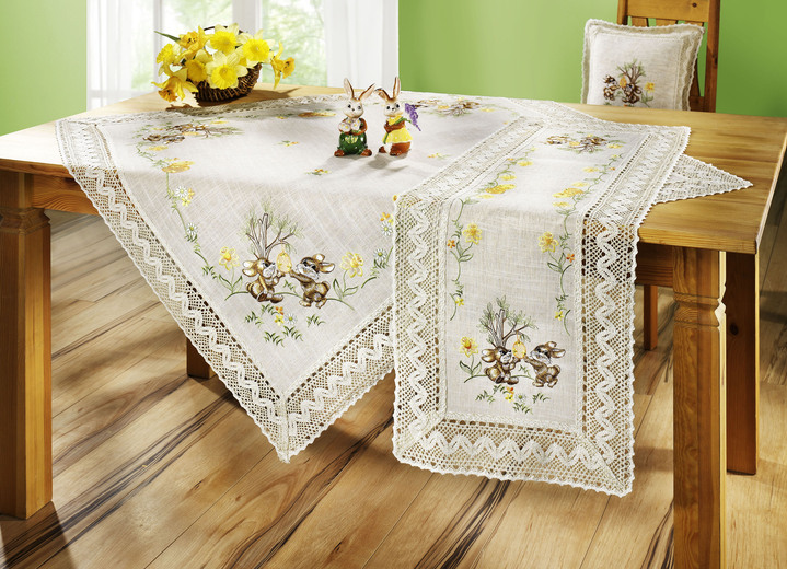 Tischdecken - Accessoires mit Spitze aus dem Hause Schäfer, in Größe 101 (Läufer, 40/ 85 cm) bis 404 (Kissenbezug, 40/ 40 cm), in Farbe  Ansicht 2