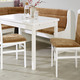 Essgruppen - Stilvolle Esszimmermöbel – Farbe WEISS-BEIGE – Ansicht 1 Essgruppen - Stilvolle Esszimmermöbel, in Farbe NUSSBAUM-ROT, in Ausführung Eckbankgruppe, 4-teilig, klein – Farbe WEISS-BEIGE – Ansicht 1