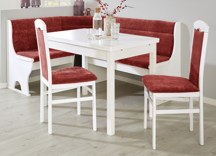Essgruppen - Stilvolle Esszimmermöbel, in Farbe WEISS-ROT, in Ausführung 2er-Set Stühle Ansicht 1