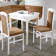 Essgruppen - Stilvolle Esszimmermöbel – Farbe WEISS-BEIGE – Ansicht 2 Essgruppen - Stilvolle Esszimmermöbel, in Farbe NUSSBAUM-ROT, in Ausführung Eckbankgruppe, 4-teilig, klein – Farbe WEISS-BEIGE – Ansicht 2