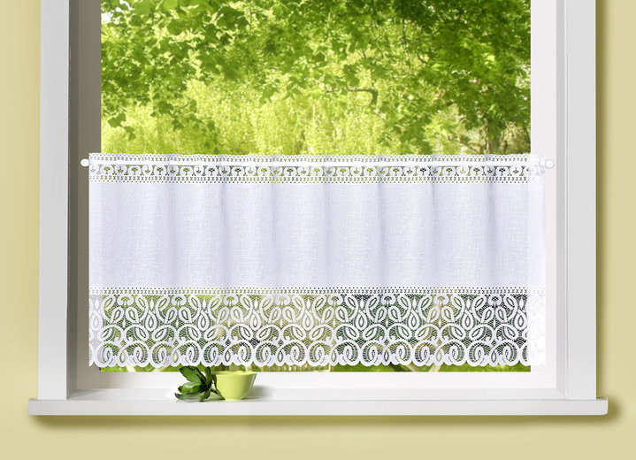Klassisch - Kurzstore mit Stangendurchzug Ansicht 2 Klassisch - Kurzstore mit Stangendurchzug, in Größe 660 (H30xB100 cm) bis 876 (H50xB150 cm), in Farbe WEISS Ansicht 2