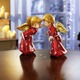 Weihnachtliche Dekorationen - Engel, 2er-Set aus Polyresin, in Farbe ROT